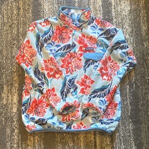 Patagonia Synchilla- red and blue floral